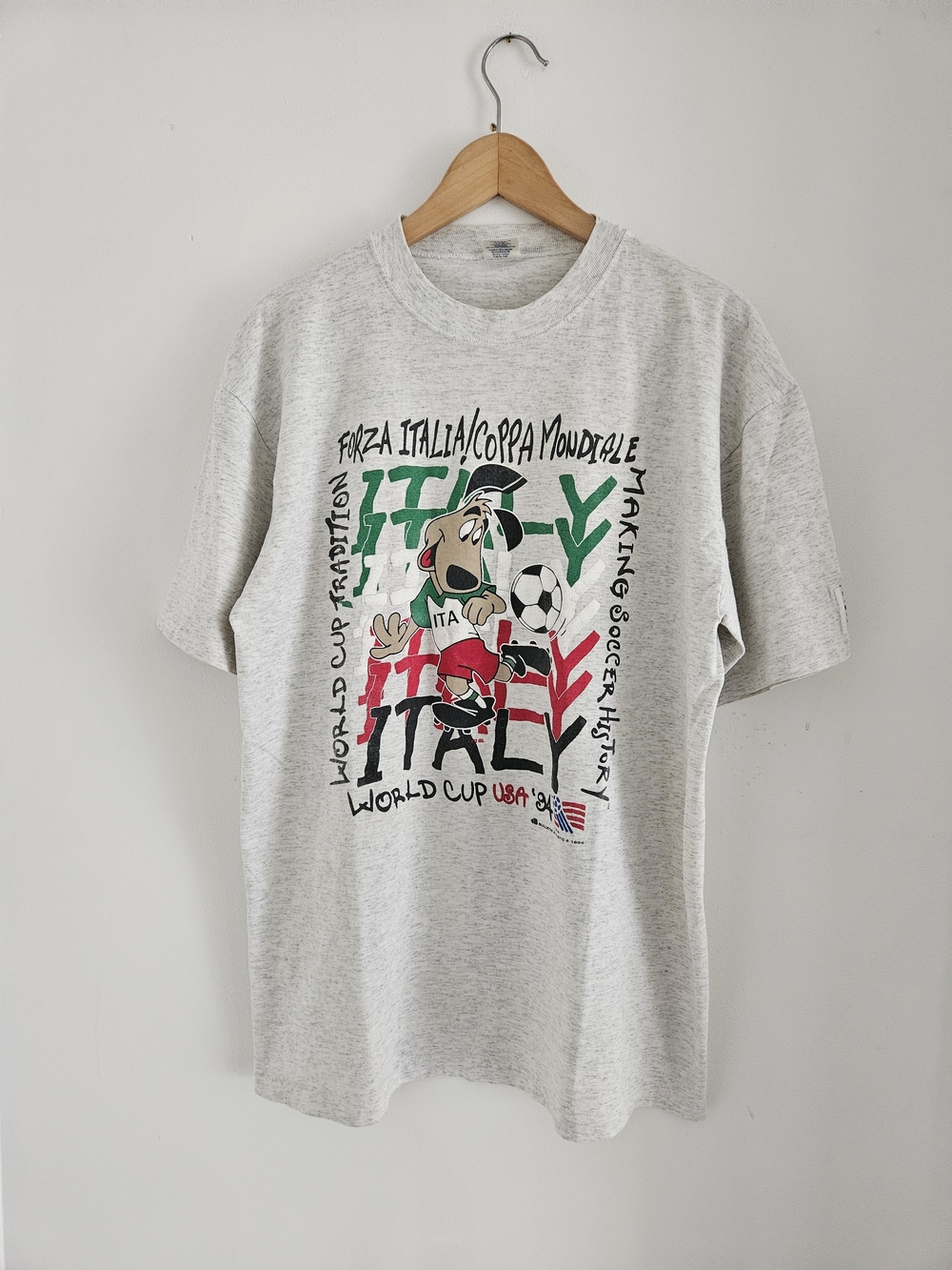Vintage World Cup Shirt Mens Large Italy Italia Single Stitch 1994